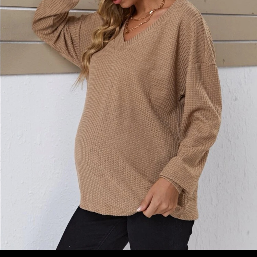Khaki maternity shirt size S